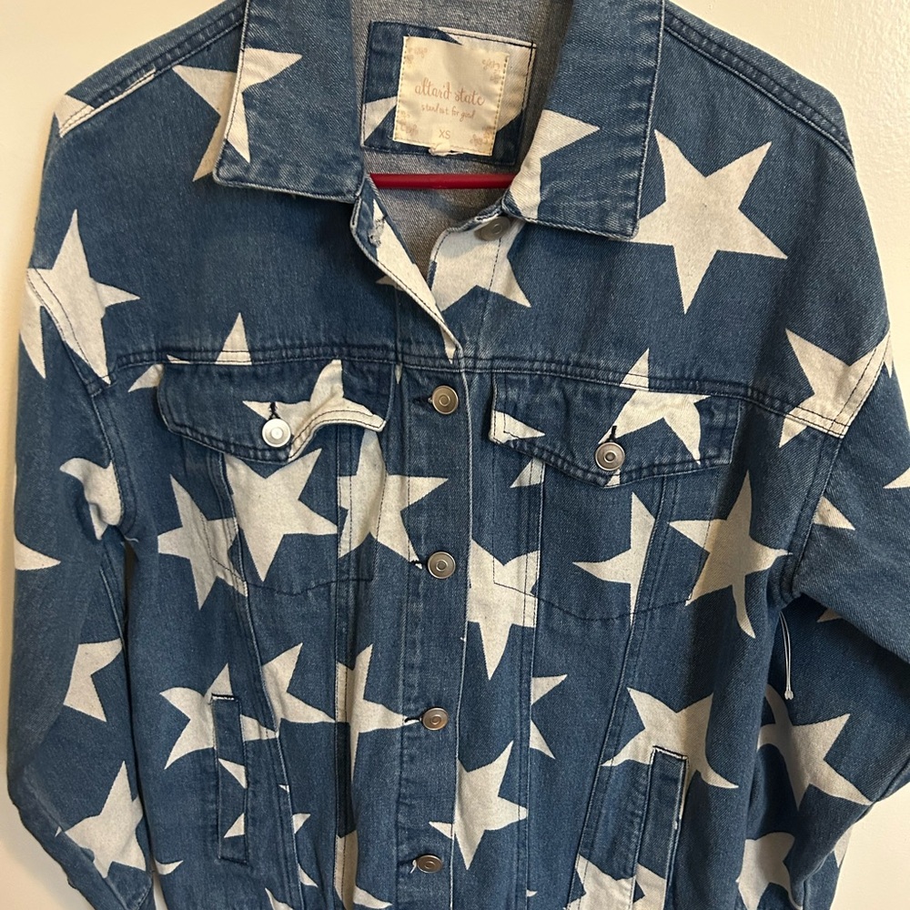 Altar’d State Pattern Denim Jean Jacket - Picture 2 of 4